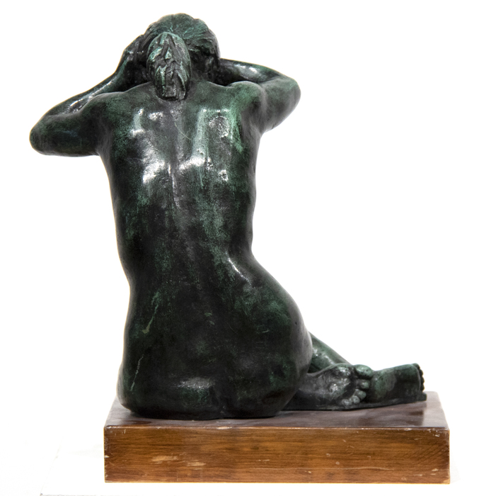 FELIPE CASTANEDA - Mujer Peinandose - bronze - 16 1/4 x 11 3/4 x 11 in.