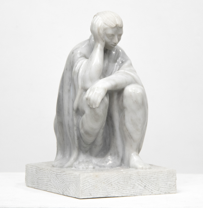 FELIPE CASTANEDA - Pensando FELIPE CASTANEDA - Pensando - marble - 11 1/2 x 7 x 7 in.