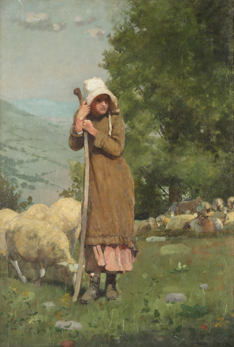 WINSLOW HOMER - The Shepherdess WINSLOW HOMER - The Shepherdess - oil on canvas - 22 3/4 x 15 3/4 in.