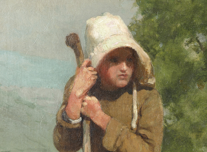 WINSLOW HOMER - The Shepherdess - oil on canvas - 22 3/4 x 15 3/4 in.