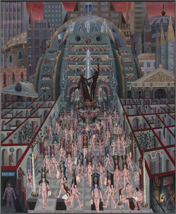 IRVING NORMAN - The Academy IRVING NORMAN - The Academy - oil on canvas - 110 x 90 in.