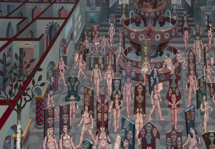 IRVING NORMAN - The Academy IRVING NORMAN - The Academy - oil on canvas - 110 x 90 in.