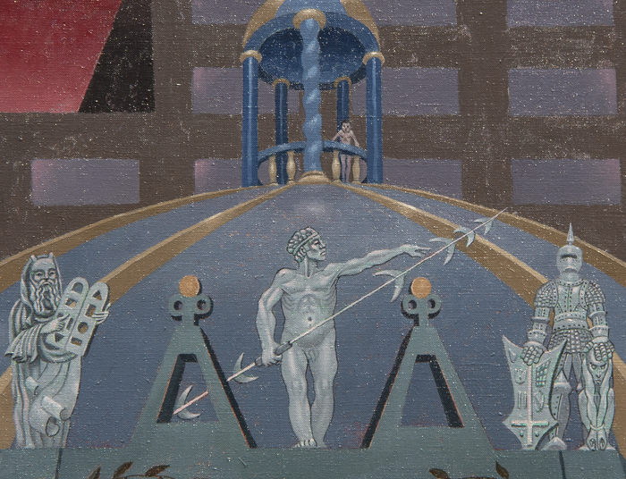IRVING NORMAN - The Academy IRVING NORMAN - The Academy - oil on canvas - 110 x 90 in.