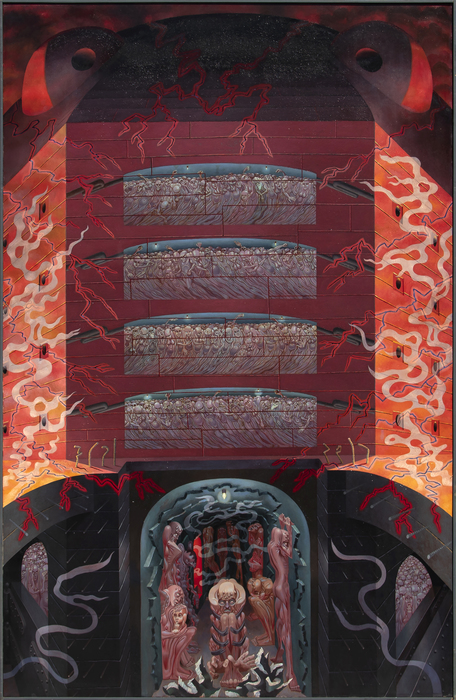 IRVING NORMAN - Air Raid Shelter IRVING NORMAN - Air Raid Shelter - oil on canvas - 100 x 64 in.