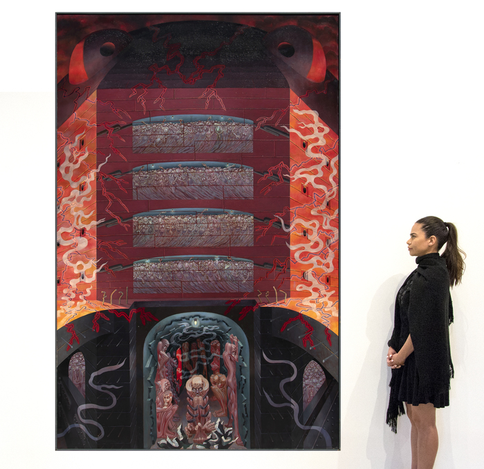 IRVING NORMAN - Air Raid Shelter IRVING NORMAN - Air Raid Shelter - oil on canvas - 100 x 64 in.