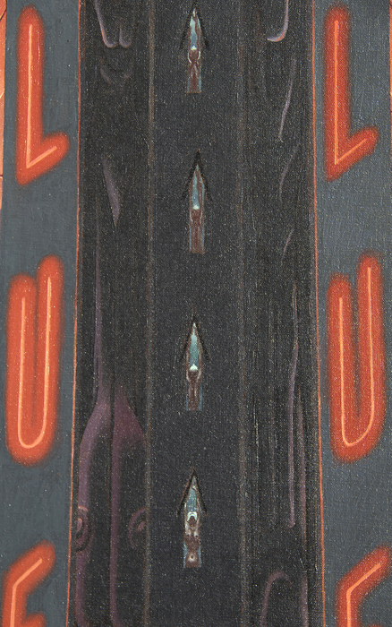 IRVING NORMAN - City Image IRVING NORMAN - City Image - oil on canvas - 124 x 44 in.
