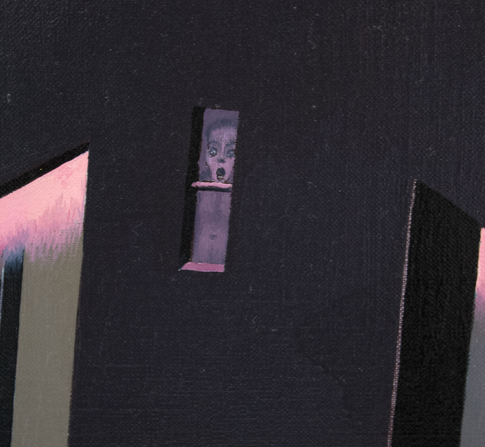 IRVING NORMAN - Cityscape IRVING NORMAN - Cityscape - oil on canvas - 74 1/8 x 37 1/2 in.