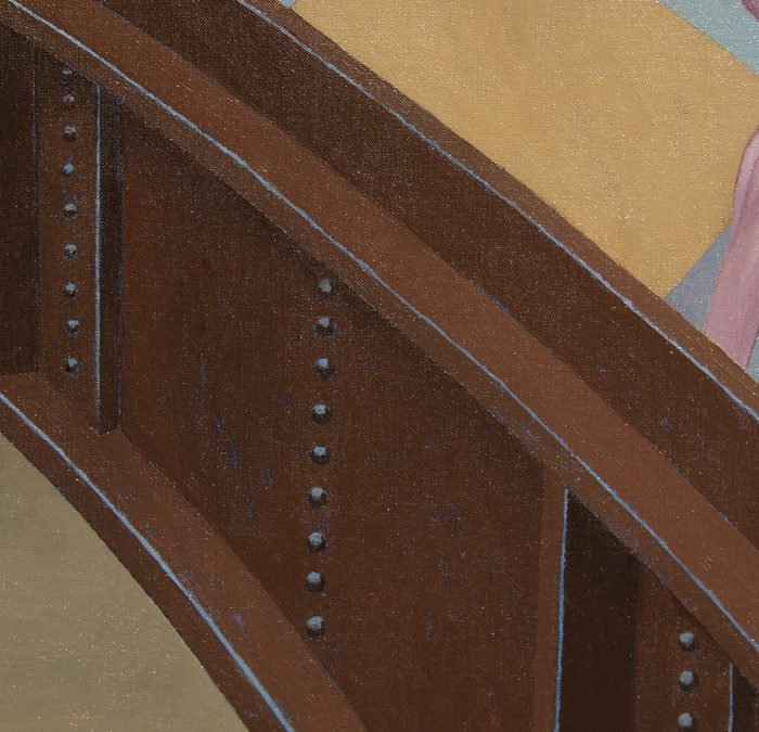 IRVING NORMAN - Crossing the Bridge IRVING NORMAN - Crossing the Bridge - oil on canvas - 90 x 60 in.