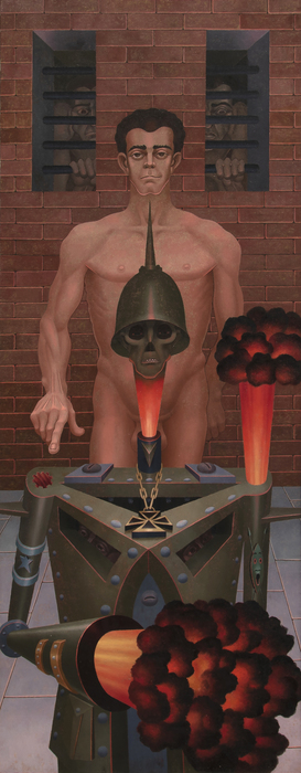 IRVING NORMAN - Draftee IRVING NORMAN - Draftee - oil on canvas - 100 x 38 in.