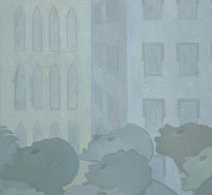 IRVING NORMAN - Frosted Window IRVING NORMAN - Frosted Window - oil on canvas - 36 x 90 in.