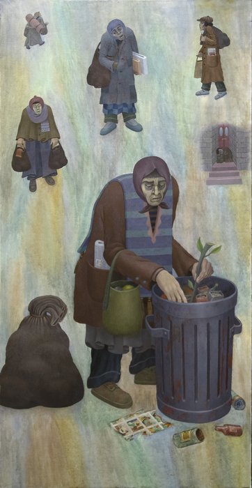 IRVING NORMAN - Homeless 2 IRVING NORMAN - Homeless 2 - oil on canvas - 72 x 36 in.