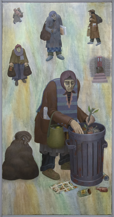 IRVING NORMAN - Homeless 2 IRVING NORMAN - Homeless 2 - oil on canvas - 72 x 36 in.