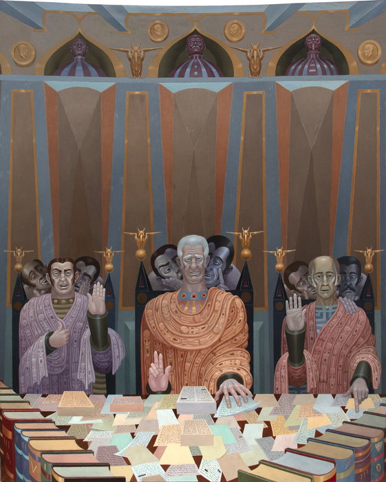 IRVING NORMAN - The Lawmakers, The Legislators IRVING NORMAN - The Lawmakers, The Legislators - oil on canvas - 90 x 72 in.