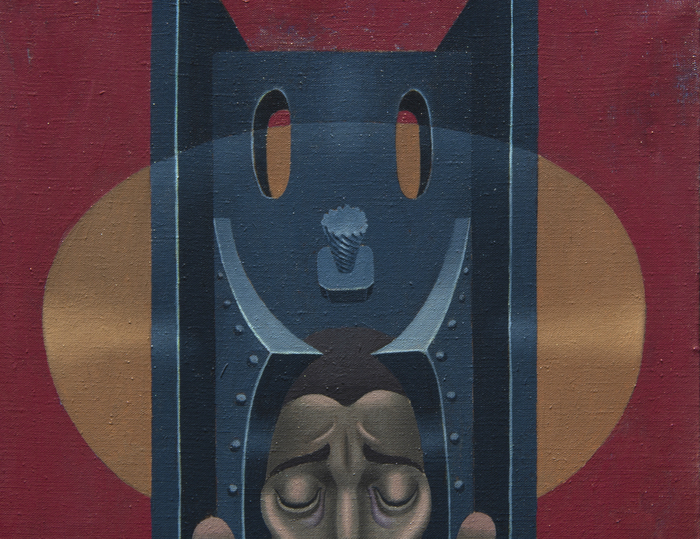 IRVING NORMAN - Totem of a Holy Family IRVING NORMAN - Totem of a Holy Family - oil on canvas - 90 x 19 3/4 in.