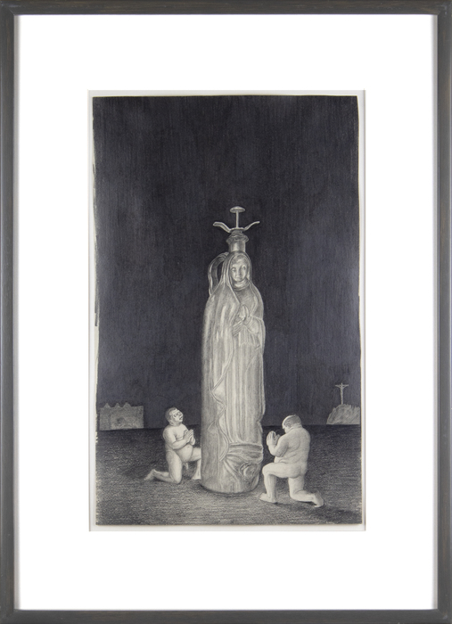 IRVING NORMAN - Wine Bottle - graphite on paper - 18 7/8 x 11 5/8 in.