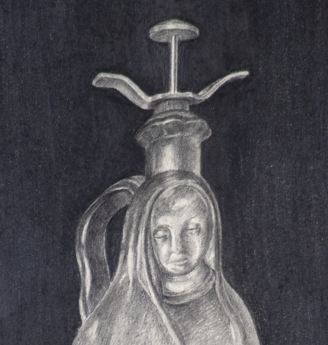 IRVING NORMAN - Wine Bottle IRVING NORMAN - Wine Bottle - graphite on paper - 18 7/8 x 11 5/8 in.