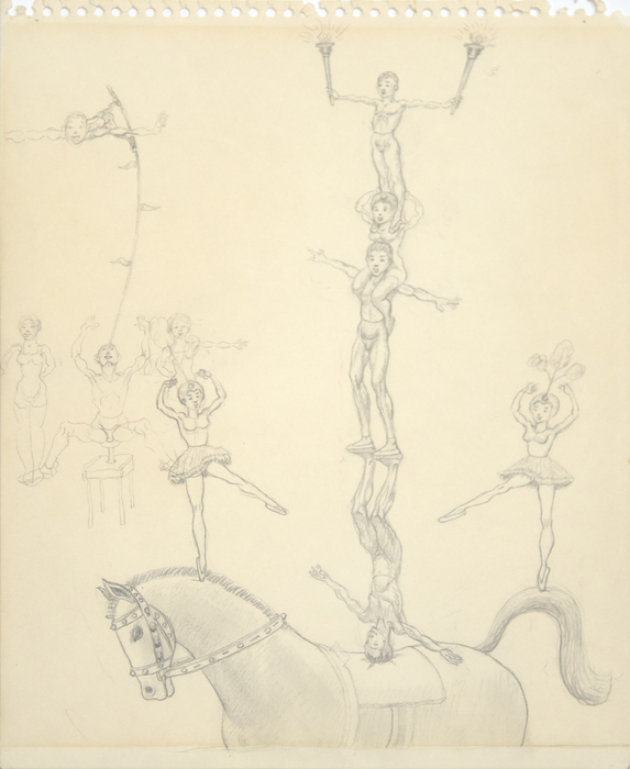 IRVING NORMAN - The Circus, Balancing Act 2 (a Study) IRVING NORMAN - The Circus, Balancing Act 2 (a Study) - pencil on paper - 11 x 9 in.