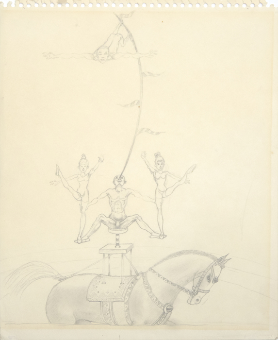 IRVING NORMAN - The Circus, The Balancing Act 2a (a Study) IRVING NORMAN - The Circus, The Balancing Act 2a (a Study) - pencil on paper - 11 x 9 in.
