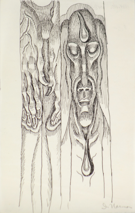 IRVING NORMAN - Untitled IRVING NORMAN - Untitled - pen and ink on paper - 8 x 5 in.