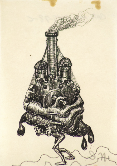 IRVING NORMAN - Untitled IRVING NORMAN - Untitled - pen and ink on paper - 3 1/2 x 2 1/2 in.
