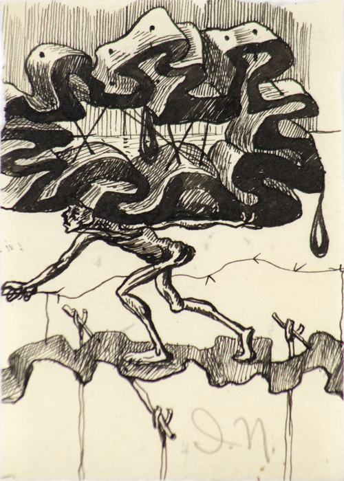 IRVING NORMAN - Untitled IRVING NORMAN - Untitled - pen and ink on paper - 3 1/2 x 2 1/2 in.