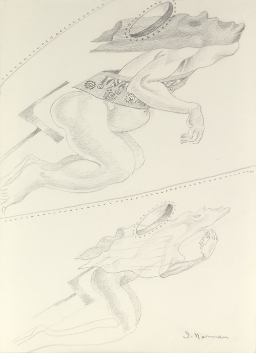 IRVING NORMAN - Untitled IRVING NORMAN - Untitled - pencil on paper - 9 5/8 x 7 in.