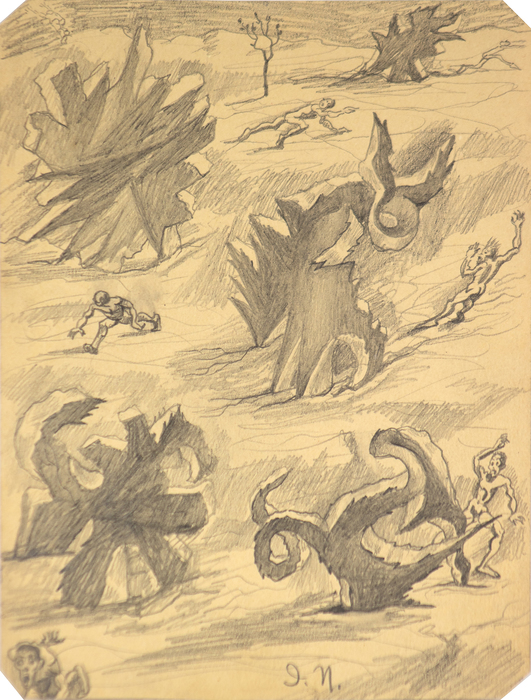 IRVING NORMAN - Untitled IRVING NORMAN - Untitled - pencil on paper - 7 1/4 x 5 1/4 in.