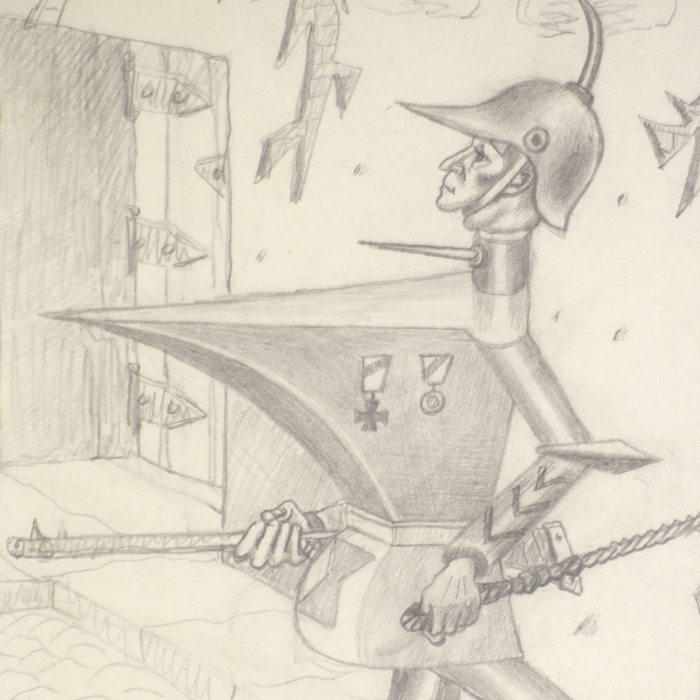 IRVING NORMAN - Untitled (Possible Study for "Liberation War Prisonerss") IRVING NORMAN - Untitled (Possible Study for "Liberation War Prisonerss") - pencil on paper - 14 x 16 1/2 in.