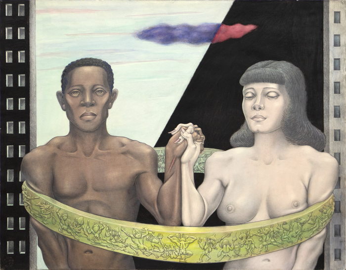 IRVING NORMAN - Strange Lovers (The Hard Marriage) IRVING NORMAN - Strange Lovers (The Hard Marriage) - ink and colored pencil on paper - 22 3/4 x 29 in.