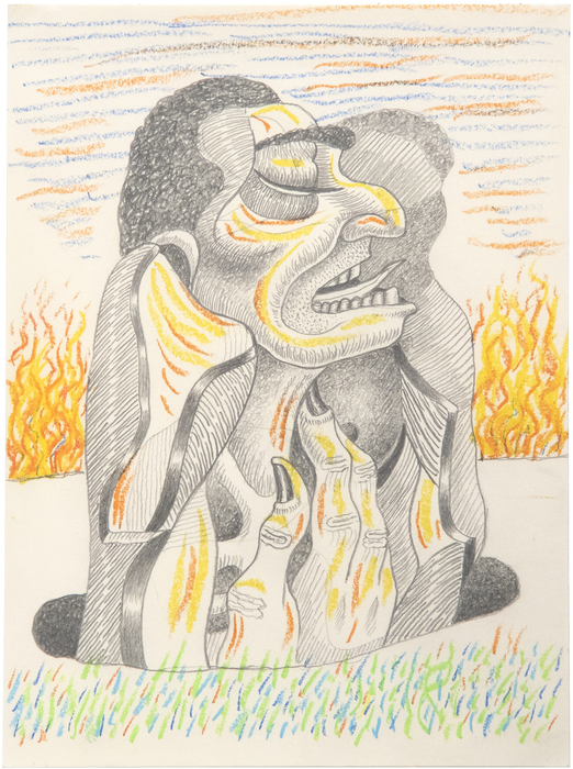 IRVING NORMAN - Untitled IRVING NORMAN - Untitled - graphite and crayon on paper - 12 x 8 7/8 in.