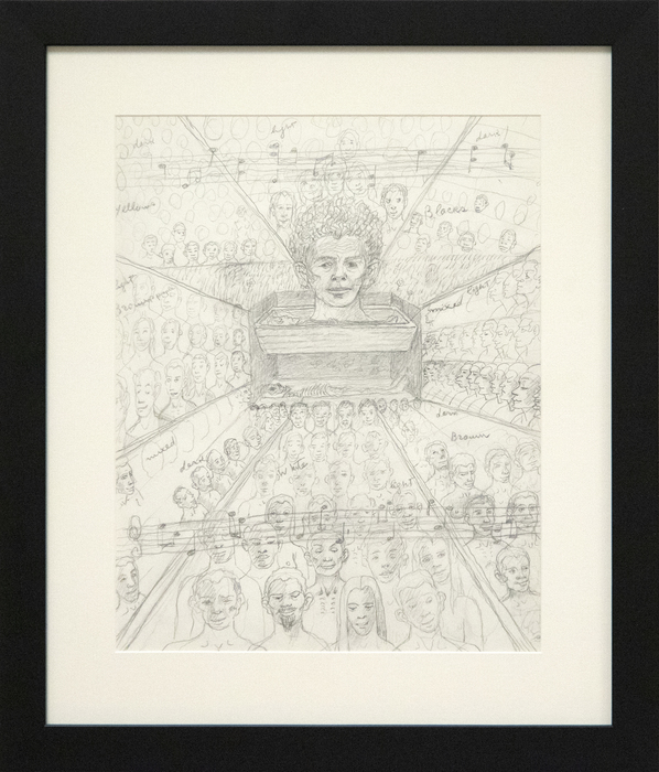 IRVING NORMAN - Untitled (Possible Study for "The Immortality of Beethoven's 9th Symphony") - pencil on paper - 14 x 11  in.