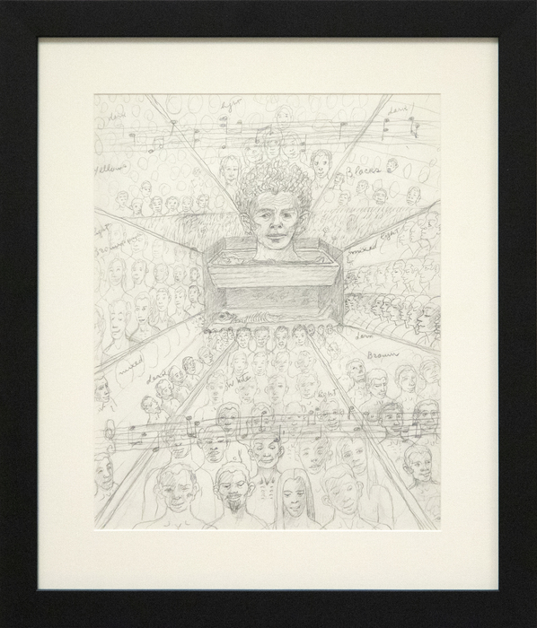 IRVING NORMAN - Untitled (Possible Study for "The Immortality of Beethoven's 9th Symphony") IRVING NORMAN - Untitled (Possible Study for "The Immortality of Beethoven's 9th Symphony") - pencil on paper - 14 x 11 in.