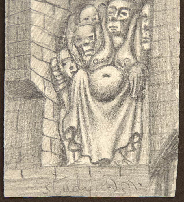 IRVING NORMAN - Untitled (Bodies) IRVING NORMAN - Untitled (Bodies) - pencil on paper - 6 3/4 x 2 in.