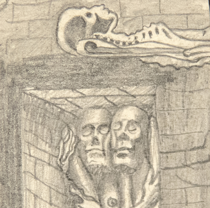 IRVING NORMAN - Untitled (Bodies) IRVING NORMAN - Untitled (Bodies) - pencil on paper - 6 3/4 x 2 in.