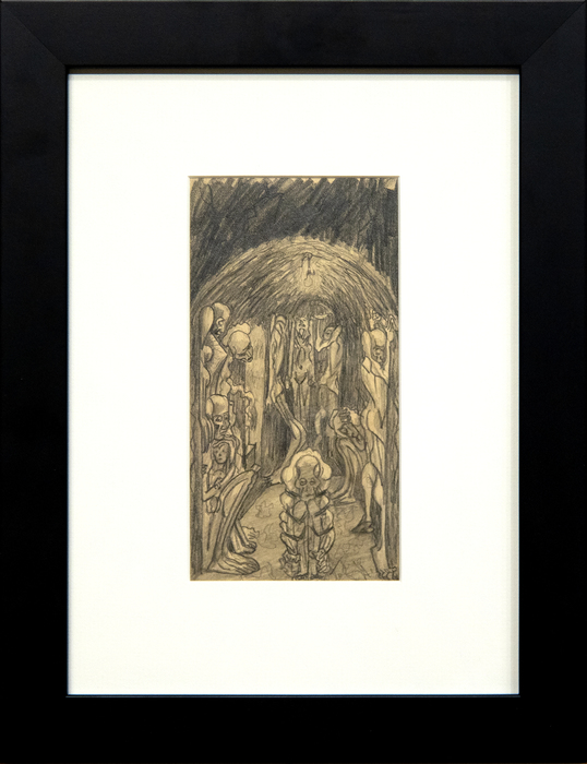 IRVING NORMAN - Untitled (Bodies in Crypt) IRVING NORMAN - Untitled (Bodies in Crypt) - pencil on paper - 7 1/2 x 3 7/8 in.