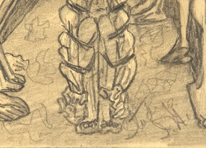 IRVING NORMAN - Untitled (Bodies in Crypt) IRVING NORMAN - Untitled (Bodies in Crypt) - pencil on paper - 7 1/2 x 3 7/8 in.