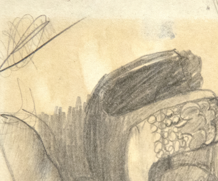 IRVING NORMAN - Untitled (Possible Study for "From Work") IRVING NORMAN - Untitled (Possible Study for "From Work") - graphite on paper - 5 x 3 1/2 in.