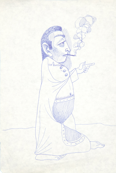 IRVING NORMAN - Untitled (Smoking Man) IRVING NORMAN - Untitled (Smoking Man) - pen on paper - 8 7/8 x 6 in.