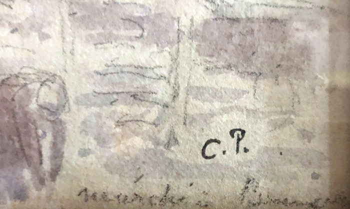 CAMILLE PISSARRO - Marché CAMILLE PISSARRO - Marché - watercolor, pencil, and charcoal on paper - 11 3/8 x 8 7/8 in./ image 11 1/4 x 8 1/2 in.