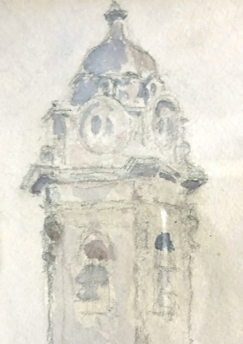 CAMILLE PISSARRO - Marché CAMILLE PISSARRO - Marché - watercolor, pencil, and charcoal on paper - 11 3/8 x 8 7/8 in./ image 11 1/4 x 8 1/2 in.