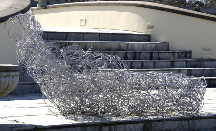 FORREST MYERS - Pompeii Forrest "Frosty" Myers's deep connection to Jazz music is evident in the spontaneous and improvisational nature of his sculptural work. His sculptures are an interesting juxtaposition of structure and whimsical tangents. In a recent interview, Myers explains how his sculpture "tries to make the future visible…to make metal into something more ephemeral, turn matter into spirit."
<br>
<br>In his 2006 sculpture, "Pompeii," Myers uses his masterful metalwork skill to depict what appears to be a reclining figure, whose outline is frozen in time. The sculpture is not a dark interpretation of a tragic historical event but a slightly ambiguous and thought-provoking creation for the contemporary viewer.
<br>
<br>Myers's works are included in the permanent collections of the Museum of Modern Art and The Whitney Museum of Art in New York, and the Museum of Fine Arts, Houston, among many others. Myers lives and works in Brooklyn, New York and Damascus, Pennsylvania.
