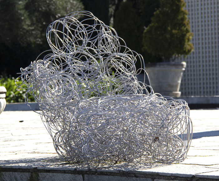 FORREST MYERS - Pompeii Forrest "Frosty" Myers's deep connection to Jazz music is evident in the spontaneous and improvisational nature of his sculptural work. His sculptures are an interesting juxtaposition of structure and whimsical tangents. In a recent interview, Myers explains how his sculpture "tries to make the future visible…to make metal into something more ephemeral, turn matter into spirit."
<br>
<br>In his 2006 sculpture, "Pompeii," Myers uses his masterful metalwork skill to depict what appears to be a reclining figure, whose outline is frozen in time. The sculpture is not a dark interpretation of a tragic historical event but a slightly ambiguous and thought-provoking creation for the contemporary viewer.
<br>
<br>Myers's works are included in the permanent collections of the Museum of Modern Art and The Whitney Museum of Art in New York, and the Museum of Fine Arts, Houston, among many others. Myers lives and works in Brooklyn, New York and Damascus, Pennsylvania.