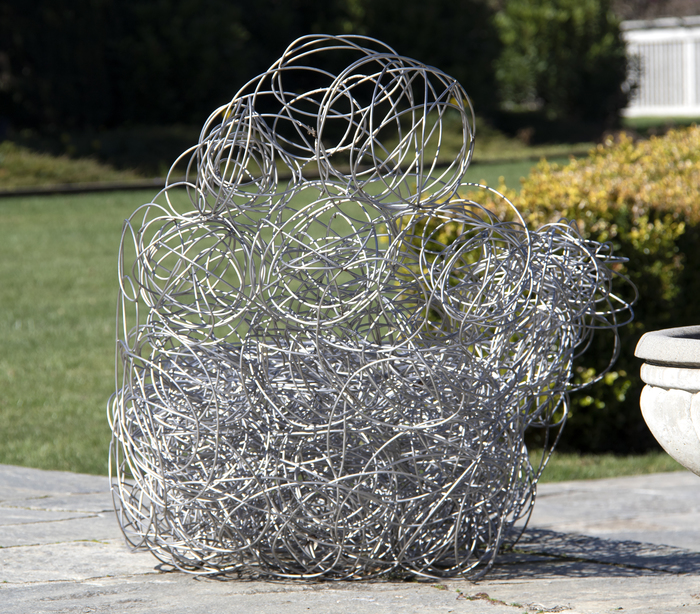 FORREST MYERS - Pompeii Forrest "Frosty" Myers's deep connection to Jazz music is evident in the spontaneous and improvisational nature of his sculptural work. His sculptures are an interesting juxtaposition of structure and whimsical tangents. In a recent interview, Myers explains how his sculpture "tries to make the future visible…to make metal into something more ephemeral, turn matter into spirit."
<br>
<br>In his 2006 sculpture, "Pompeii," Myers uses his masterful metalwork skill to depict what appears to be a reclining figure, whose outline is frozen in time. The sculpture is not a dark interpretation of a tragic historical event but a slightly ambiguous and thought-provoking creation for the contemporary viewer.
<br>
<br>Myers's works are included in the permanent collections of the Museum of Modern Art and The Whitney Museum of Art in New York, and the Museum of Fine Arts, Houston, among many others. Myers lives and works in Brooklyn, New York and Damascus, Pennsylvania.
