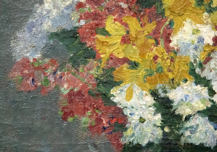 HENRI MANGUIN - Bouquets de fleurs "Bouquets de Fleurs" (1901) is a glowing Post-Impressionist still life. As the revolutionary wave of Impressionism receded from its apex, artists such as Henri Manguin, Henri Matisse, Kees van Dongen, Louis Valtat, and others emerged as part of the new avant-garde in Europe. These “Fauves,” or roughly translated “wild beasts,” would attack their canvases with a bold and vibrant new palette. This completely new way of painting was not initially celebrated by critics, or the artistic elite, but is today recognized among the most innovative and original artistic movements of the 20th Century.
<br>
<br>The present work, painted just before the revolution of Fauvism took hold, demonstrates a critical transitionary period in Modern Art. The subject is depicted with a masterful compositional sense and attention to spatial relationships. Manguin’s competency in composition would allow him to experiment freely with color during the first decade of the 20th Century. The slightly later but comparable Manguin still life “Flowers” (1915) is in the permanent collection of the Hermitage Museum, St. Petersburg, Russia.