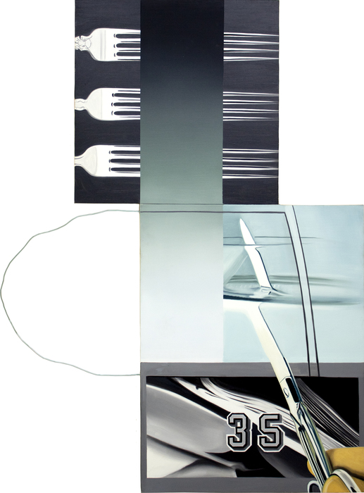 JAMES ROSENQUIST - Vanity Unfair for Gordon Matta Clark JAMES ROSENQUIST - Vanity Unfair for Gordon Matta Clark - oil on canvas - 62 3/4 x 43 x 2 3/4 in.