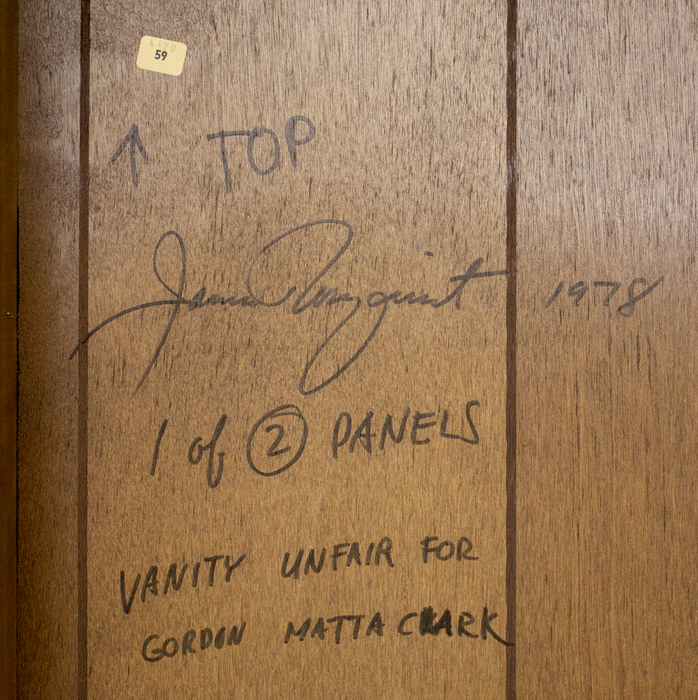 JAMES ROSENQUIST - Vanity Unfair for Gordon Matta Clark JAMES ROSENQUIST - Vanity Unfair for Gordon Matta Clark - oil on canvas - 62 3/4 x 43 x 2 3/4 in.