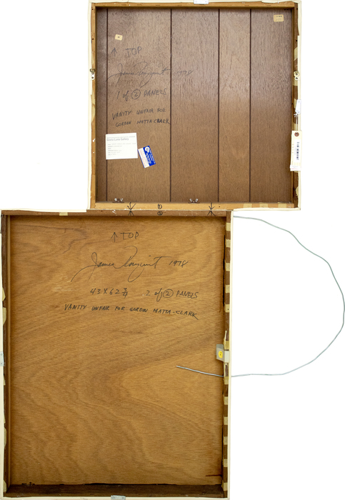 JAMES ROSENQUIST - Vanity Unfair for Gordon Matta Clark JAMES ROSENQUIST - Vanity Unfair for Gordon Matta Clark - oil on canvas - 62 3/4 x 43 x 2 3/4 in.