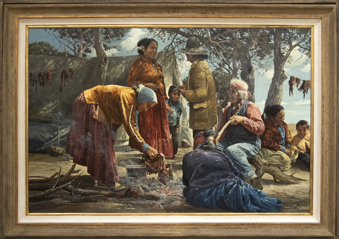 RAY SWANSON - Waiting for Mutton Stew RAY SWANSON - Waiting for Mutton Stew - oil on canvas - 40 1/4 x 60 in.