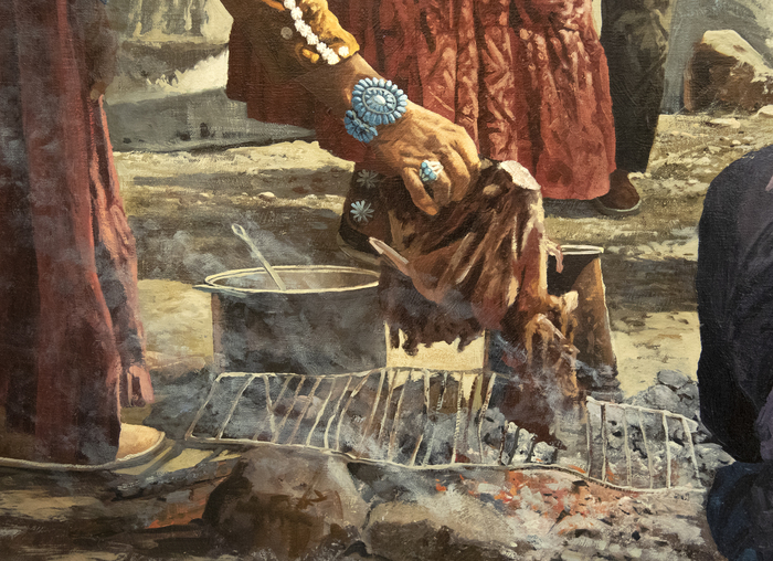 RAY SWANSON - Waiting for Mutton Stew RAY SWANSON - Waiting for Mutton Stew - oil on canvas - 40 1/4 x 60 in.