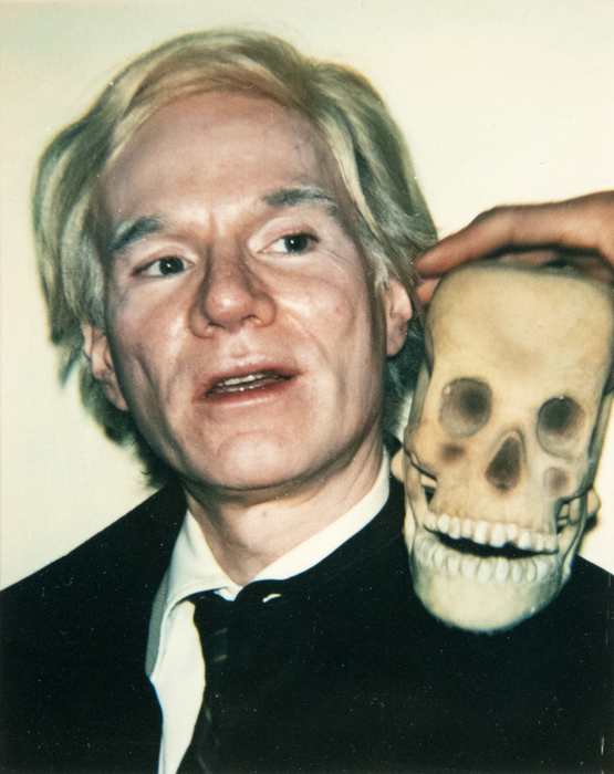 ANDY WARHOL - Self-Portrait with Skull - Polaroid, Polacolor - 4 1/4 x 3 1/2 in.